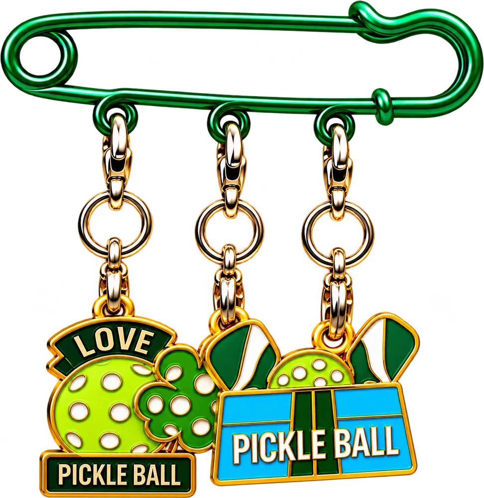 Pickleball Trio Brooch